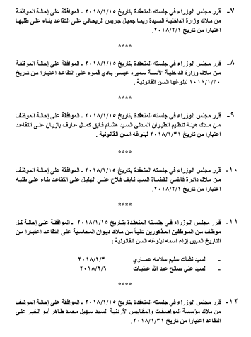 احالات على التقاعد في التربية والصحة و مختلف الوزارات - اسماء