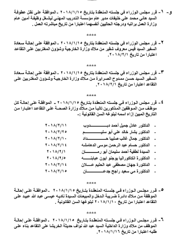 احالات على التقاعد في التربية والصحة و مختلف الوزارات - اسماء