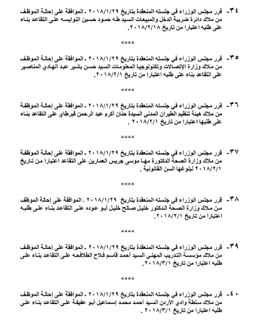 احالات على التقاعد في التربية والصحة و مختلف الوزارات - اسماء