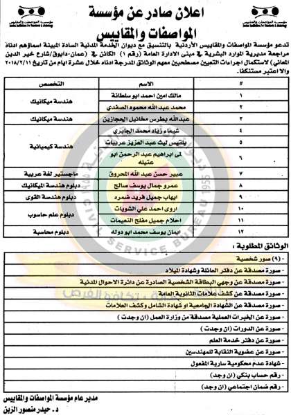 وظائف شاغرة ومدعوون للتعيين في مختلف الوزارات - أسماء