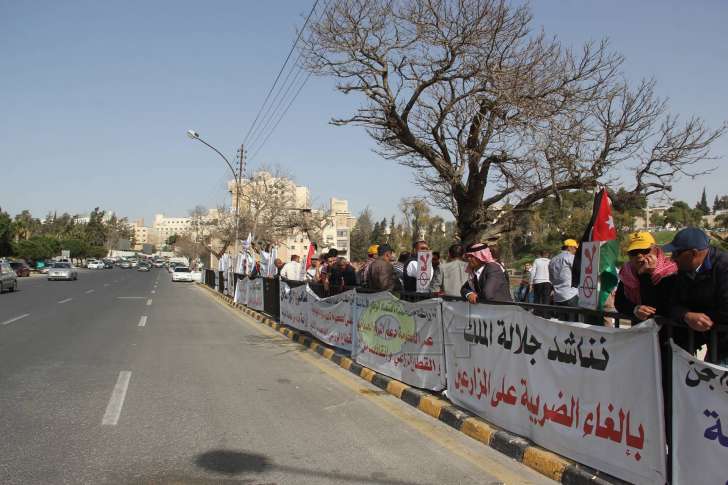 المزارعون يصطحبون الابقار والدجاج إلى اعتصام مجلس النواب - فيديو وصور