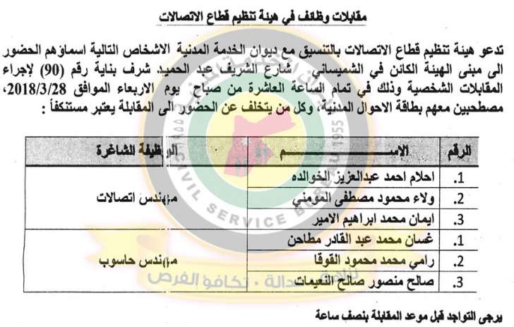 الخدمة المدنية يعلن عن وظائف شاغرة ومدعوون للتعيين - تفاصيل