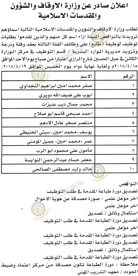 الخدمة المدنية يعلن عن وظائف شاغرة ومدعوون للتعيين - اسماء