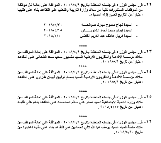 احالات على التقاعد في التربية و مختلف الوزارات - اسماء