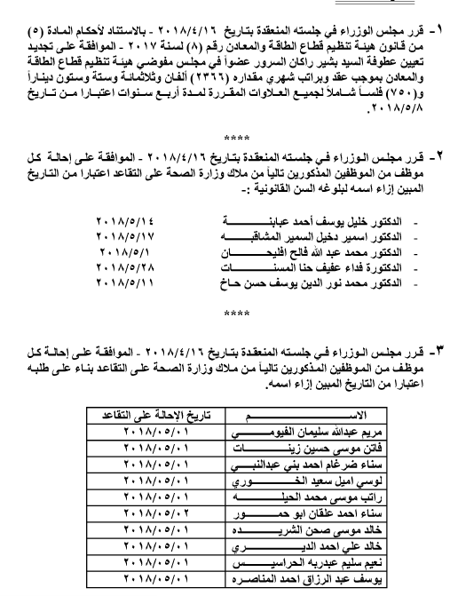 احالات على التقاعد في التربية و مختلف الوزارات - اسماء