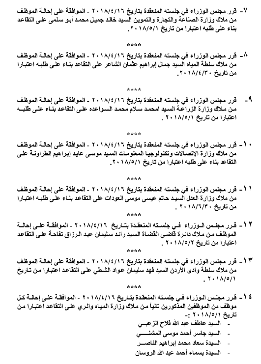 احالات على التقاعد في التربية و مختلف الوزارات - اسماء