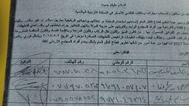 سائقو واصحاب تكاسي يعتصمون احتجاجا على نظام النقل وفق التطبيقات الذكية - صور