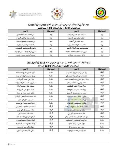 مدعوون للامتحان التّنافسي للمرحلة الثالثة  الجزء الاول لدبلوم إعداد وتأهيل المعلمين - أسماء