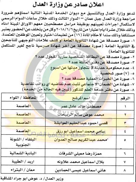 وظائف شاغرة ومدعوون للتعيين في مختلف الوزارات - أسماء