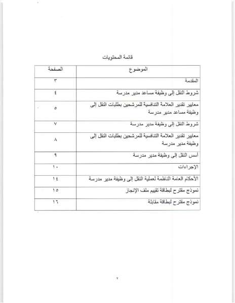 التربية تعلن اسس اختيار مدير المدرسة ومساعده - تفاصيل