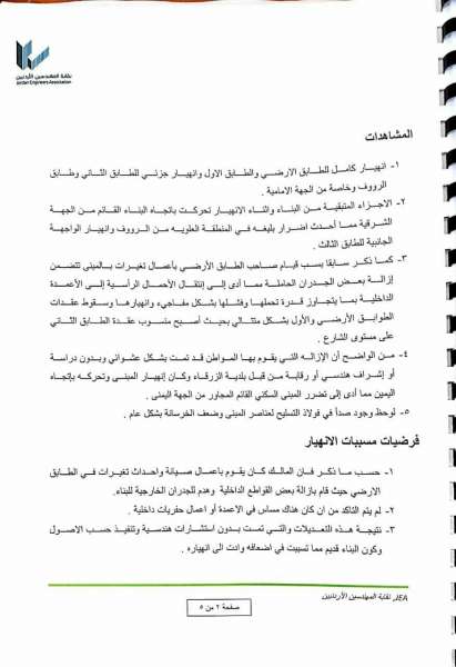 المهندسين تطلب استدعاء المقاول والمشاركين بصيانة عمارة الزرقاء.. واغلاق جميع الشوارع المؤدية إليها