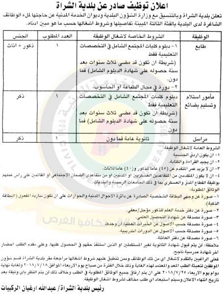 وظائف شاغرة ومدعوون للتعيين في مختلف الوزارات - أسماء