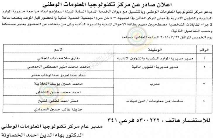 وظائف شاغرة ومدعوون للتعيين في مختلف الوزارات - أسماء