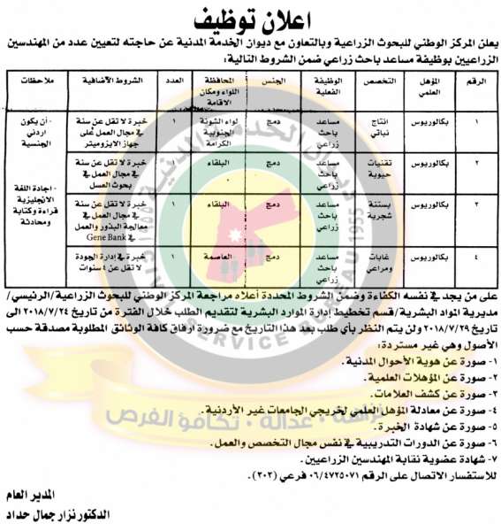 اعلان هام صادر عن ديوان الخدمة المدنية لتعيين موظفين - أسماء