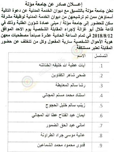 وظائف شاغرة ومدعوون للتعيين في مختلف الوزارات - أسماء