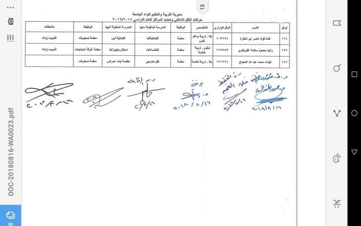 التربية تعلن قوائم التنقلات الداخلية وتوزيع المعلمين الجدد - اسماء