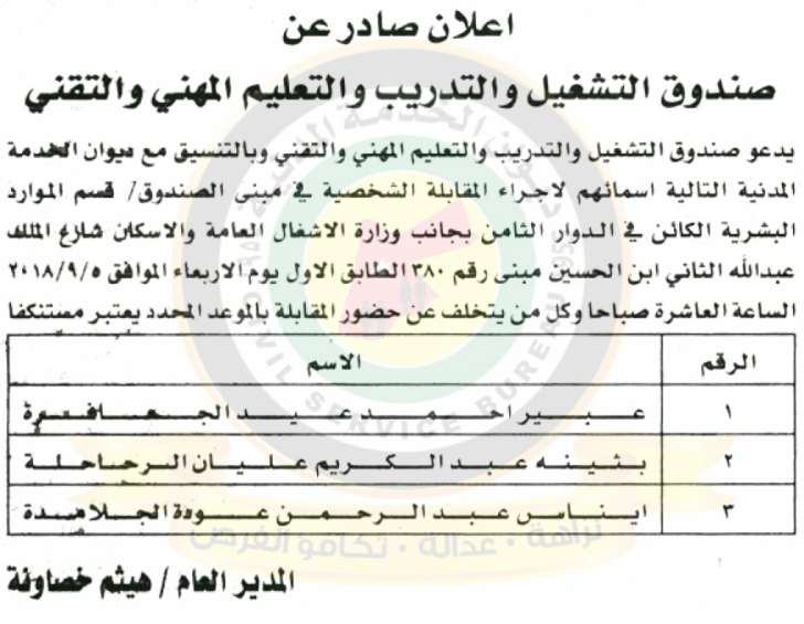 وظائف شاغرة ومدعوون للتعيين في مختلف الوزارات - أسماء