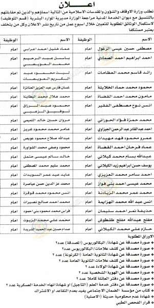 وظائف شاغرة ومدعوون للتعيين في مختلف الوزارات - أسماء