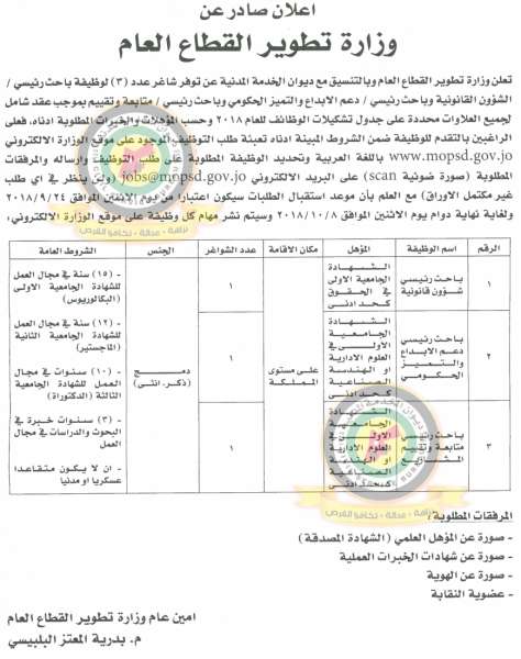 وظائف شاغرة ومدعوون للتعيين في مختلف الوزارات - أسماء