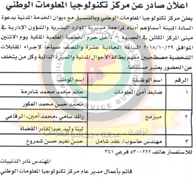 وظائف شاغرة ومدعوون للتعيين في مختلف الوزارات - أسماء