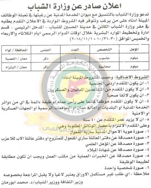 اعلان هام صادر عن ديوان الخدمة المدنية لتعيين موظفين - أسماء