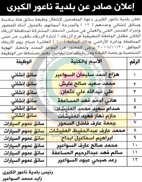 اعلان هام صادر عن ديوان الخدمة المدنية لتعيين موظفين - أسماء