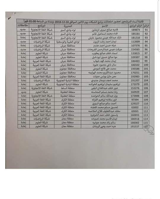 اعلان هام بخصوص عقد امتحان الشبكات - اسماء