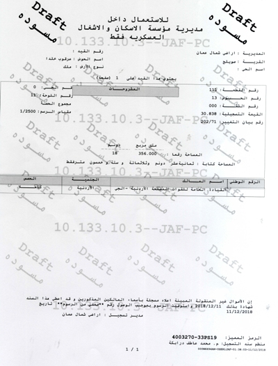 الجيش يصدر بيانا تفصيليا حول اراضي تلاع العلي - وثائق