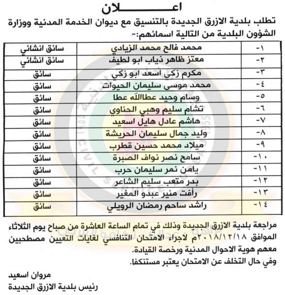 مدعوون لمقابلات شخصية ووظائف في مختلف الوزارات - أسماء