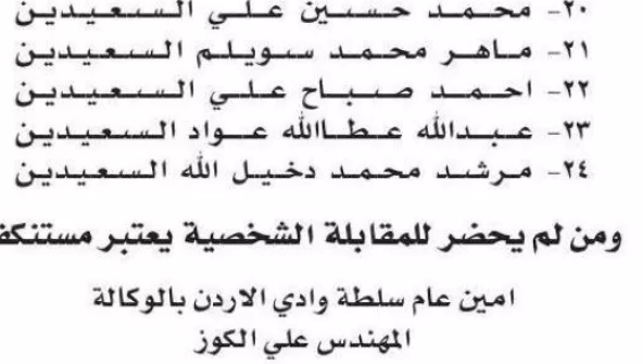 مدعوون للتعيين في الجمارك وسلطة وادي الاردن - اسماء  