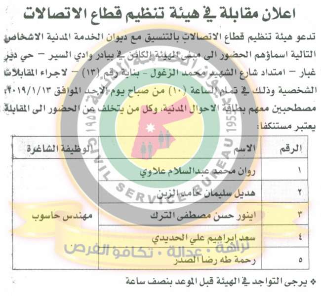 وظائف شاغرة ومدعوون للتعيين في مختلف الوزارات - أسماء