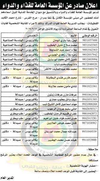 وظائف شاغرة ومدعوون للتعيين في مختلف الوزارات - أسماء