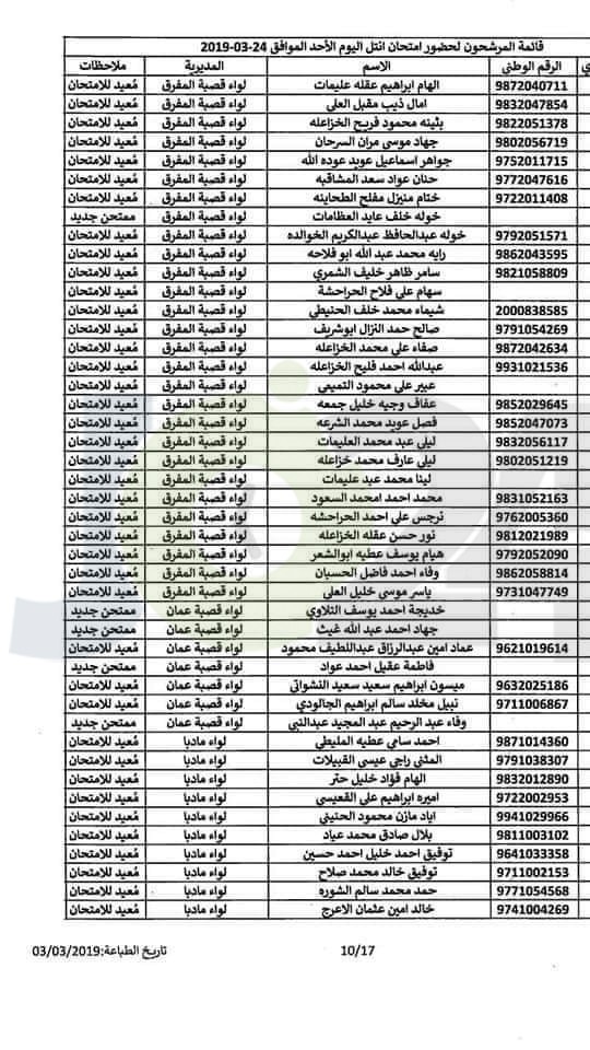 مواعيد امتحان انتل للراسبين والغائبين عن الامتحانات السابقة -اسماء