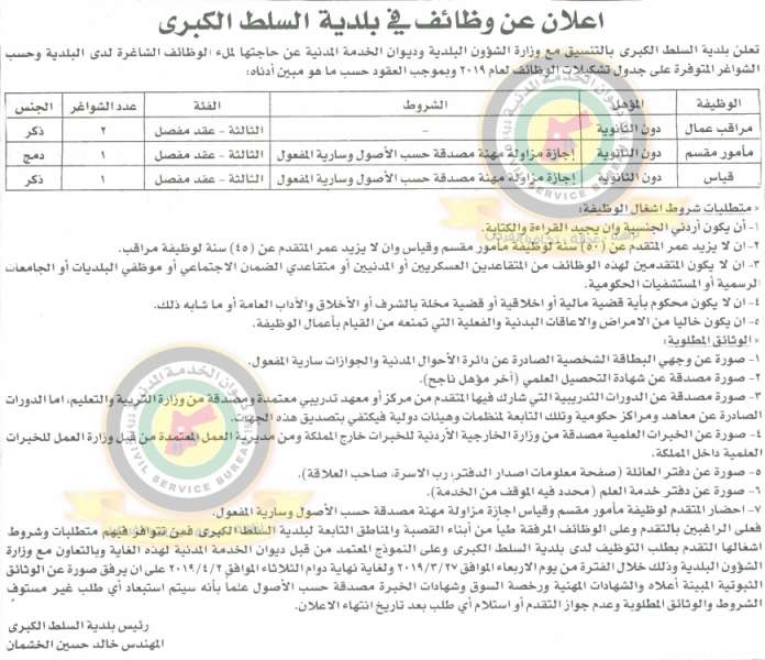 ديوان الخدمة يعلن عن وظائف شاغرة ومدعوون للتعيين في مختلف الوزارات - اسماء