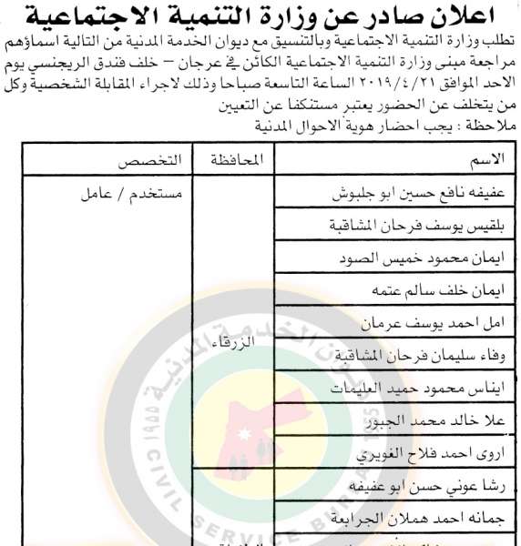 الخدمة المدنية يعلن وظائف دولية شاغرة ومدعوون للتعيين في مختلف الوزارات - أسماء  