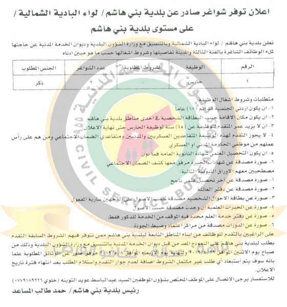 الخدمة المدنية يعلن وظائف شاغرة في مختلف الوزارات - أسماء