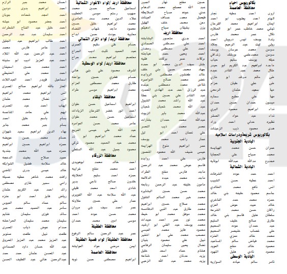 اعلان الدفعة الثانية من المرشحين للتعيين في وزارة التربية لسنة 2019 - اسماء