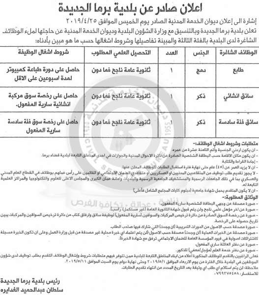 الخدمة المدنية يعلن وظائف شاغرة في مختلف الوزارات - تفاصيل