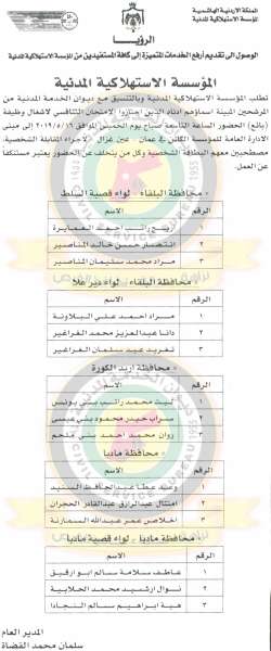 توفر وظيفة مستشار قانوني لدى مؤسسة حكومية مالية.. ومدعوون للتعيين في الصناعة والتجارة والمؤسسة الاستهلاكية - تفاصيل واسماء