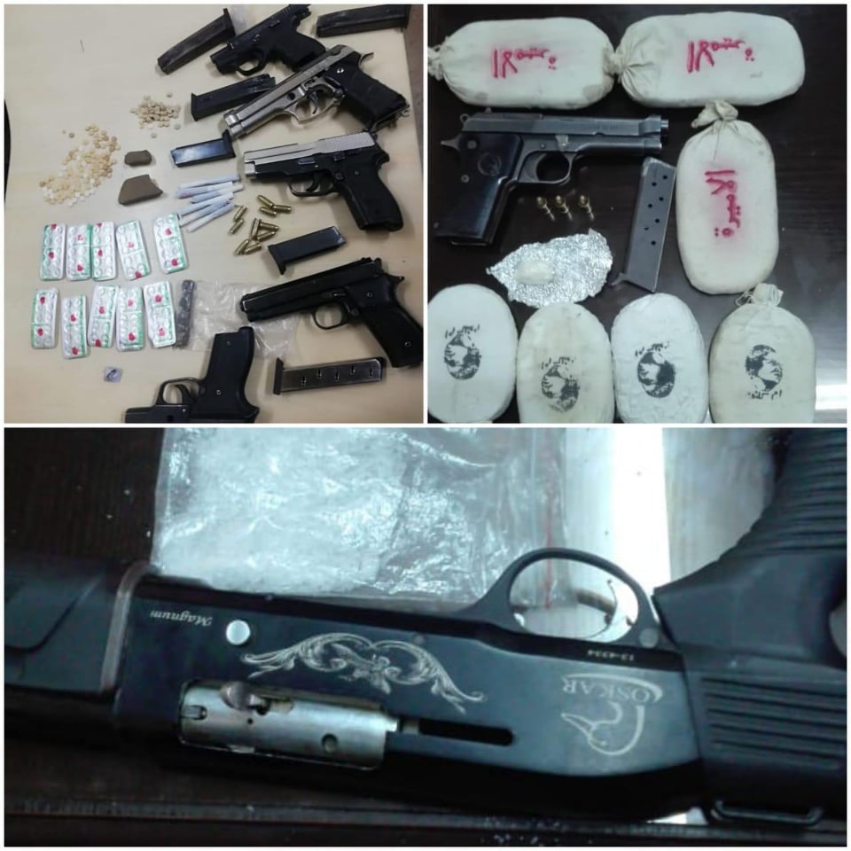  المخدرات تلقي القبض على ١٤ شخصاً من مروجي وحائزي المواد المخدرة  واسلحة نارية 