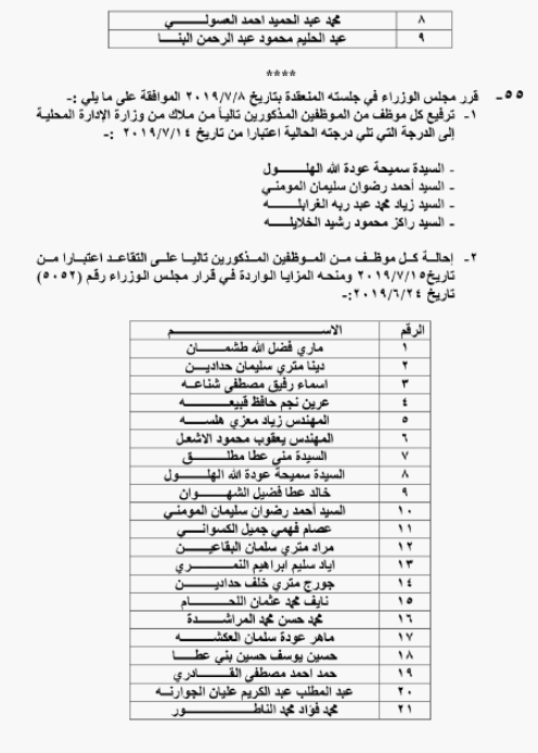 الحكومة تحيل نحو 1400 موظفا على التقاعد - اسماء