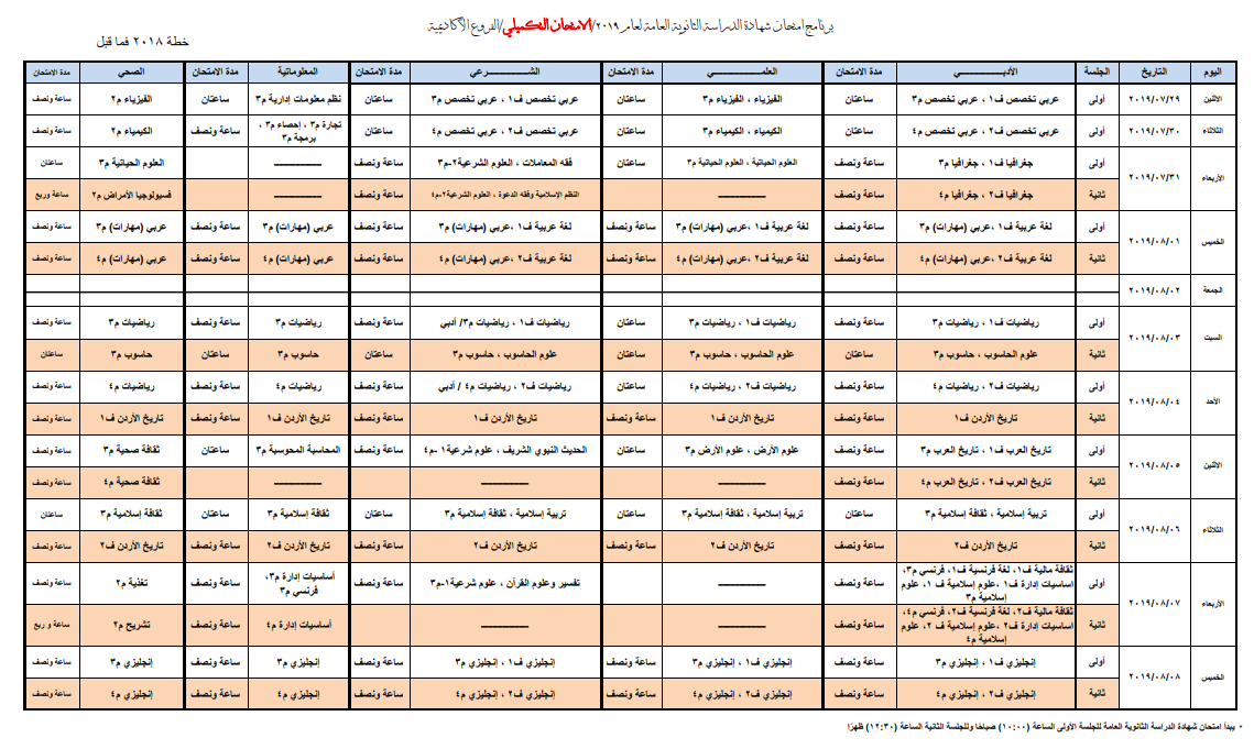 التربية تؤكد على مواعيد تكميلية التوجيهي.. وتنشر الجدول