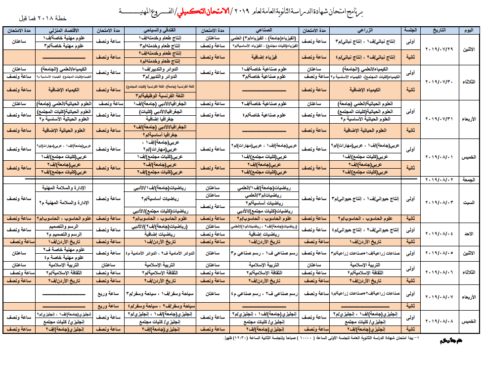 التربية تؤكد على مواعيد تكميلية التوجيهي.. وتنشر الجدول