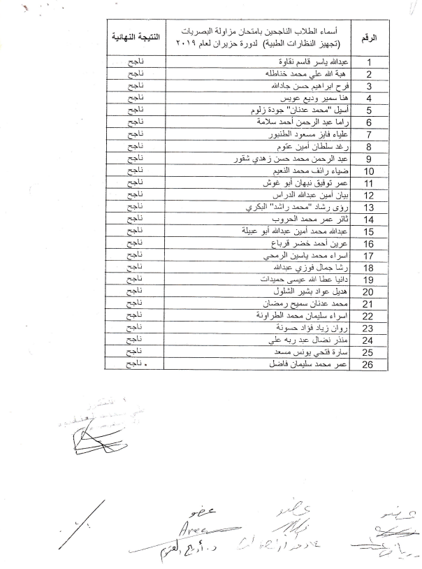 الصحة تعلن الناجحين في امتحان مزاولة المهنة - اسماء