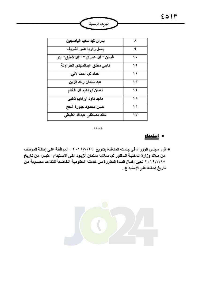 احالات الى التقاعد في التربية وانهاء خدمات لموظفين في مختلف الوزارات - اسماء