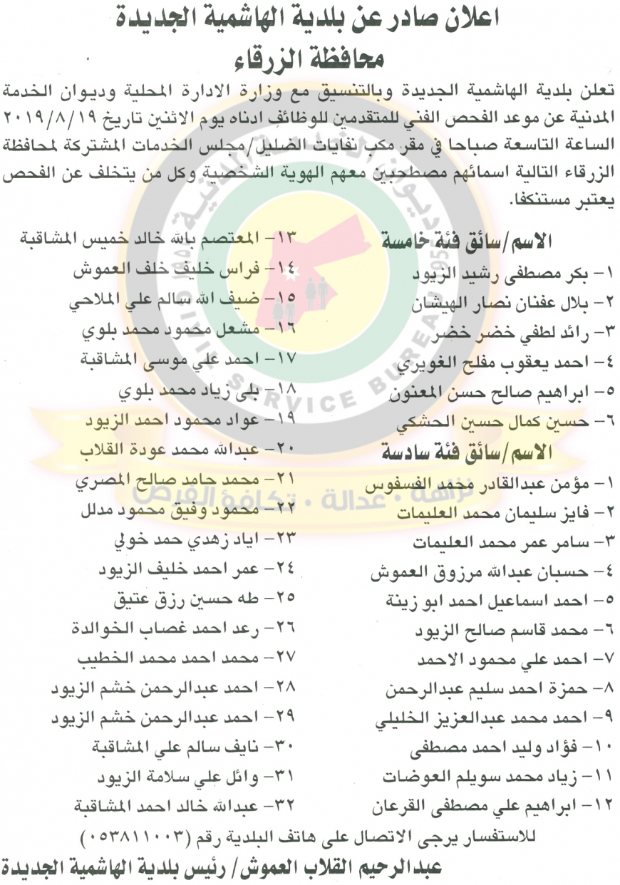 اعلان هام صادر عن ديوان الخدمة المدنية لتعيين موظفين - أسماء