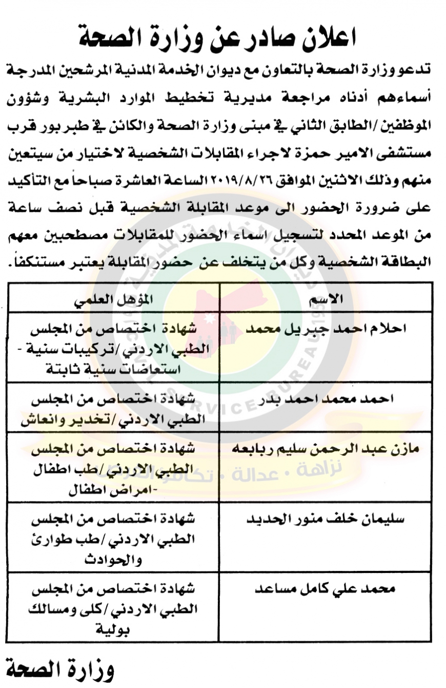 وظائف شاغرة ومدعوون للتعيين في مختلف الوزارات - أسماء