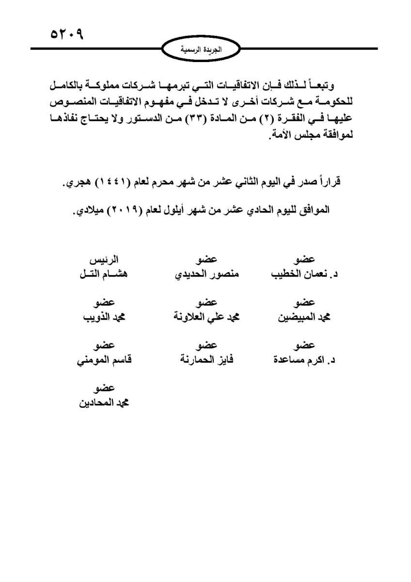 المحكمة الدستورية تقضي بعدم الزامية عرض اتفاقية الغاز الاسرائيلي على مجلس الأمة - وثائق