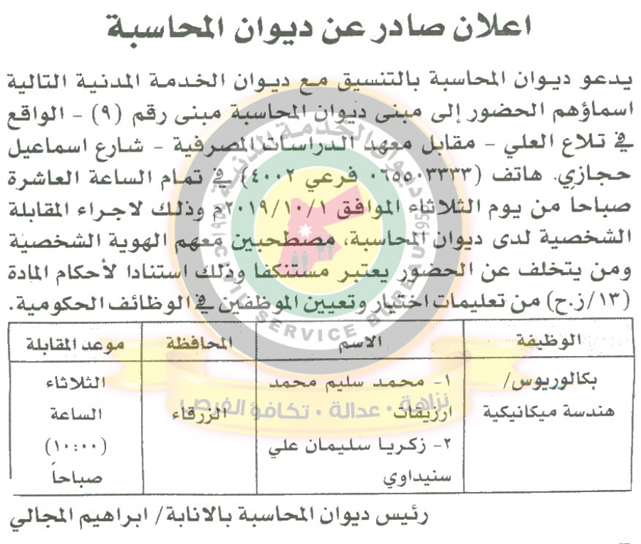 وظائف شاغرة ومدعوون للتعيين في مختلف الوزارات - أسماء