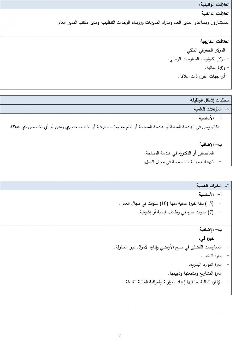 الحكومة تعلن عن شاغر مدير عام دائرة الأراضي والمساحة